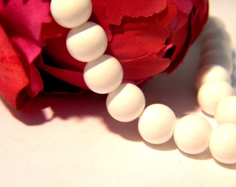 30 white glass beads, backing paint glass, 8 mm pearl, pearl glass, pearl, costume jewelry, A209