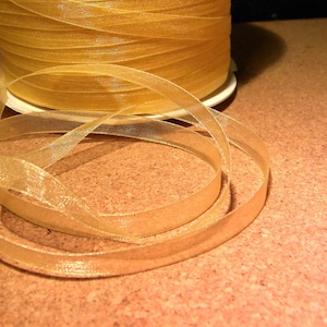10 meter of 6 mm organza Ribbon - champagne-OR2