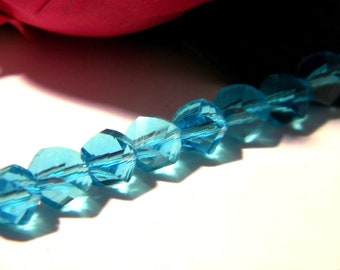 blue glass beads - faceted - 35 Pcs Pearl - 8 mm glass faceted - glass bead nacklace - A143 3