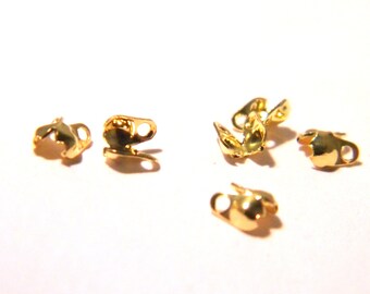 200 knot caches - 4 x 2 mm knot cover, gold, open tips - G40