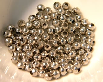 500 (20 gr) 3 mm Perlen – Abstandseinsätze – silberne Trennperle – G259-3