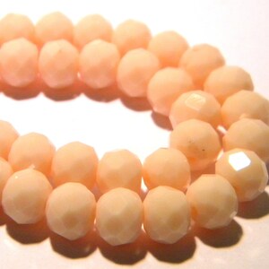 20 glass beads faceted - 8 x 6 mm - abacus - abacus - Pearl rondelle faceted pink pale salmon - F108