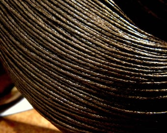 10 Meter of waxed cotton thread 1 mm chocolate 6 - waxed cotton