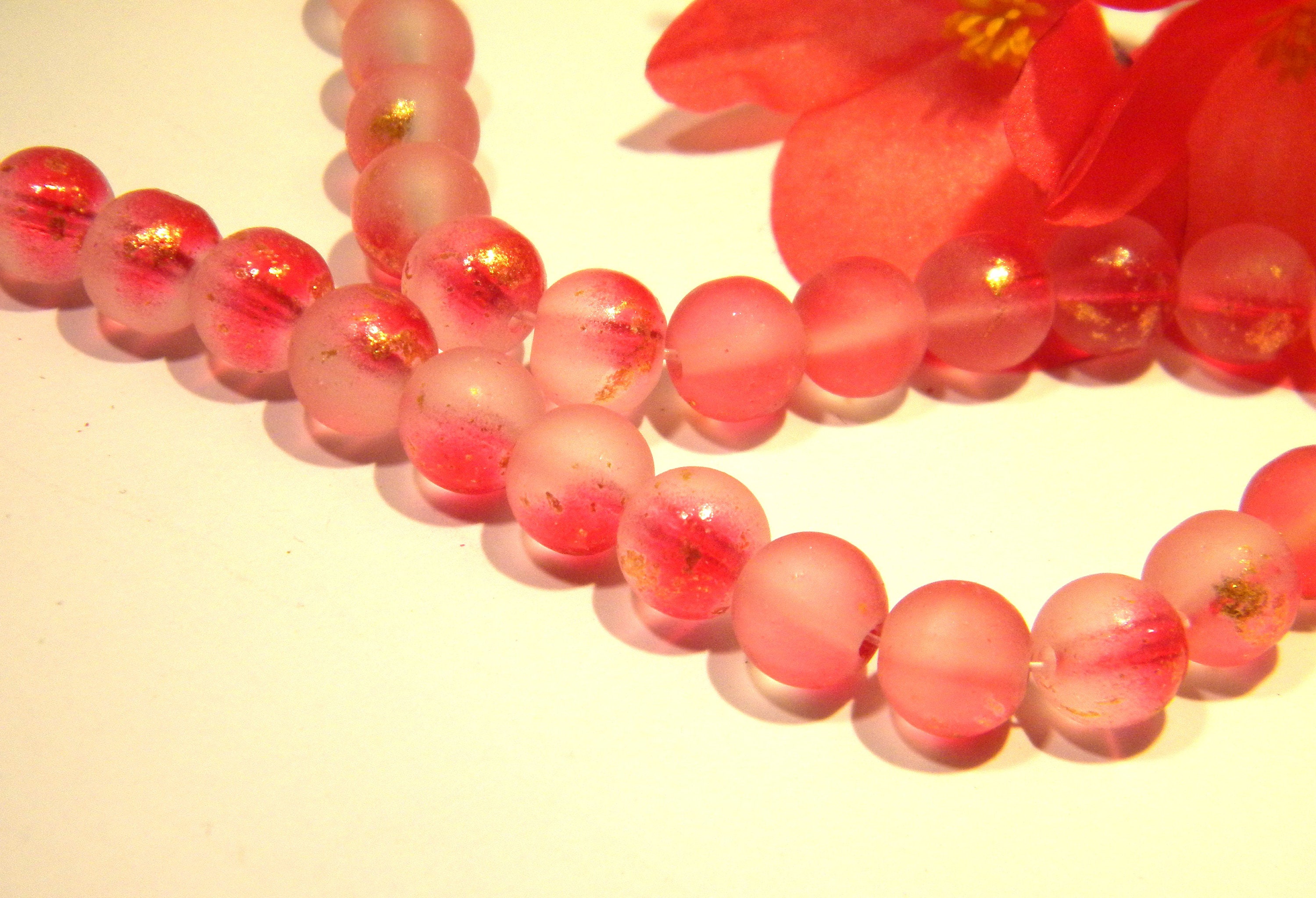 Lot De 30 Perles Multicolores 10 Mm Effet Craquelé - Pour Création De Bijoux, Neuf !