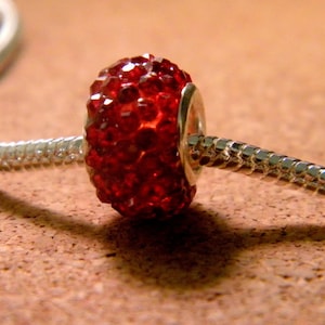 Pearl bezaubert europäischen-65 Rot Strass - 14 x 9 mm-CHA-C-20-2