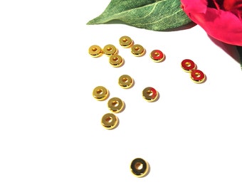 25 gouden spacer parel, metalen parel, spacer parel, 4 x 1,9 mm, gouden parel, A310