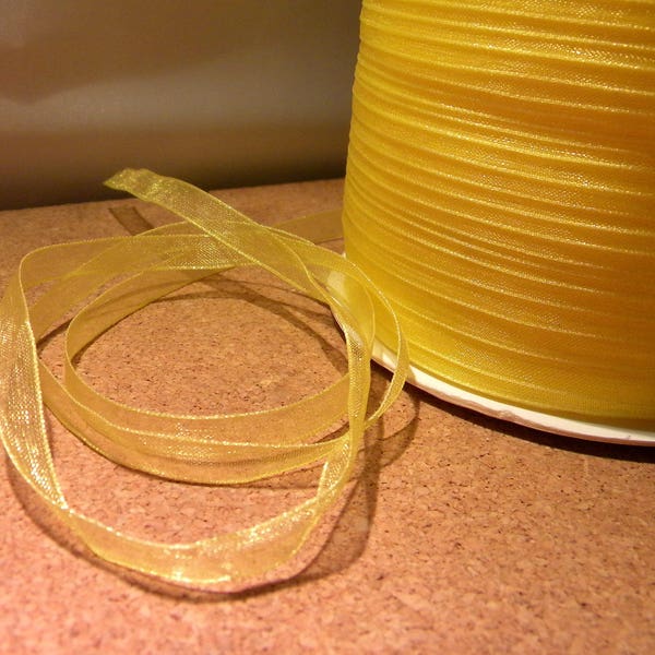 10 metre de ruban organza 6 mm -jaune vif-OR1