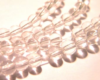 200 perles verre-transparent - 4 mm- perle de verre - glass beads - translucide -G69