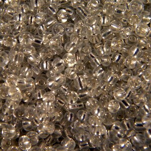 20 gr perles de rocaille verre 4 mm transparent argenté ROC402