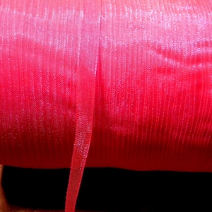 10 meter of 6 mm - vivid - OR8 fuchsia organza Ribbon