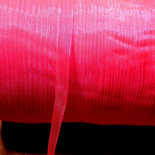 10 metre de ruban organza 6 mm -fuchsia vif-OR8