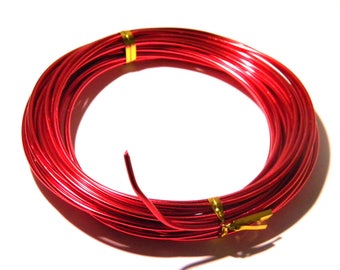 6 mètres de fil d'alu en 2.0 mm- rouge- fil métal - fil cablé- FF 2.0 MM -4