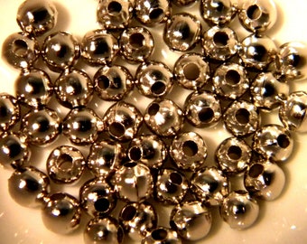 100 perles de separation - platine- 4 mm- perle entretoise- perle métal - G252