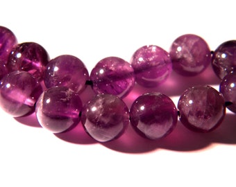 5 Amethyst beads 8 mm purple - round - gemstone-thin natural stone - gems - Amethyst-G270