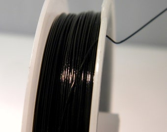 50 M fil métal noir, fil câblé 0.45 mm , fil acier fil pour bricolage, création bijoux  FF34-4