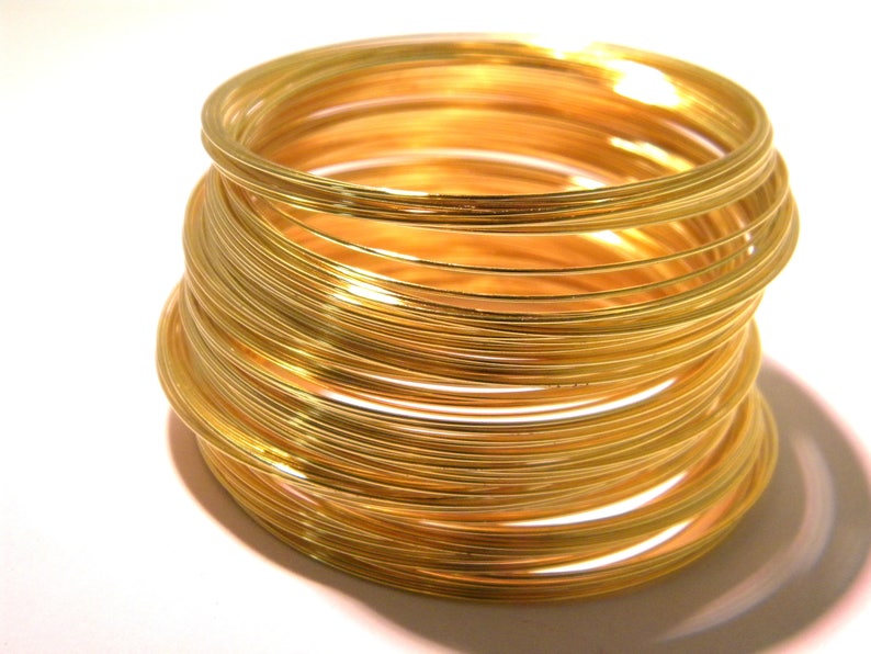 100 fil 0.6 mm métal doré en 5.5 cm-bracelet à mémoire de forme AF image 1