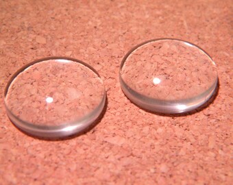 10 cabochons verre bombé transparent 18 mm CB8