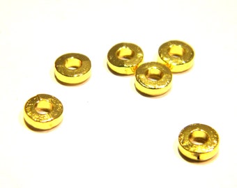 50 gouden tussenlaagparel, metalen parel, spacerparel, 6 x 2 mm, gouden parel, A309