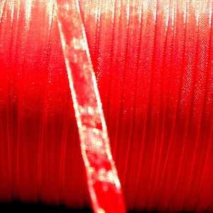 10 meter of 6 mm - OR12 bright red organza Ribbon