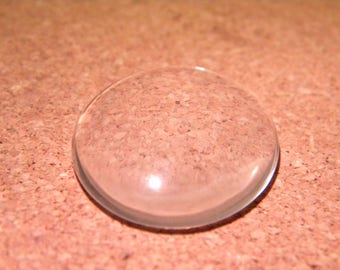 1 big clear 45 mm glass cabochon magnifying glass - glass-clear K77 cabochon