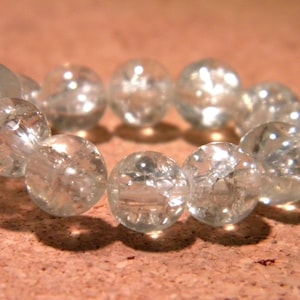 60 6 mm - transparent G274 1 Crackle glass beads