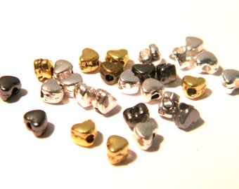 50 spacer bead gold bronze copper, bead metal bead spacer, 4mm, mixed lot A26