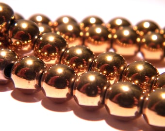 45 beads hematite - bead 6 mm - synthetic hematite - golden pearl - shamballa bracelet - Q76