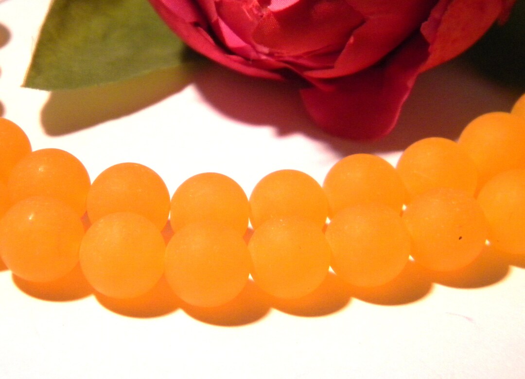 Natural Stone Bead Pearl Jade 10 Mm Pearl Frosted Jade Etsy