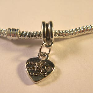 10 pearl evenwicht - hart &quot;made with love&quot; - antiek zilver - 22 mm - holes: 5 mm CHA 25
