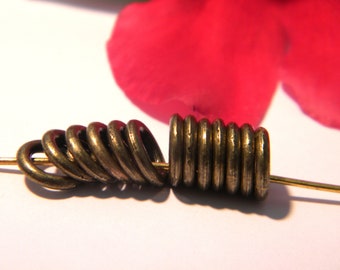 40 perle anneaux européenne tibétaine intercalaire - bronze - 8 mm - perle métal , perle intercalaire , Q12