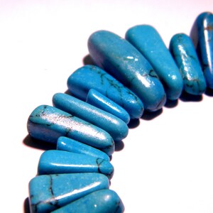 20 turquoise pearls - pearls 12 to 20 mm - howlite -blue flea nuggets- gems fine stones, gems fine stones - F36