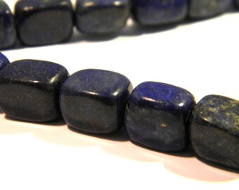 Koralik lapis lazuli - koralik z kamienia półszlachetnego - koralik 15 mm - 5 niebieskich kostek - kostka z kamienia naturalnego - drobne kamienie szlachetne - Q260-1