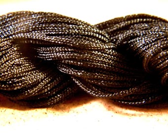 24 M Fil nylon 1 mm black macrame cord beads jewelry Shamballa AD