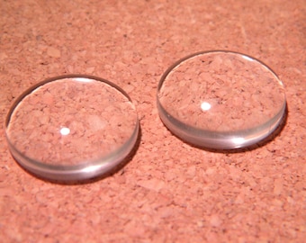 20 cabochons verre bombé transparent 18 mm CB8