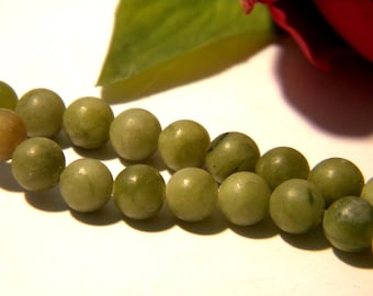 20 pearls JADE 6 mm - jade green - round pearl - natural jade, gem fine stone - A165