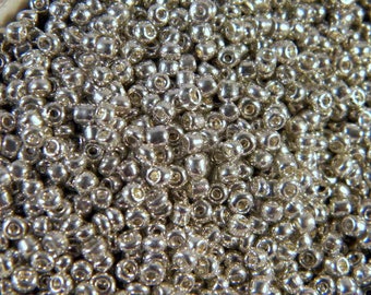 20grams beads seed glass 3 mm, glass seed bead, silver ROC132