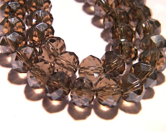 35 "Austrian Crystal" glass beads faceted - grey-8 mm x 6 mm - Crystal G187 glass bead