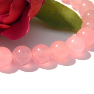 Pearl Pink jade, natural stone bead, Pearl 10 mm natural jade, 12 Pcs, pink, gem stones - 3 W97