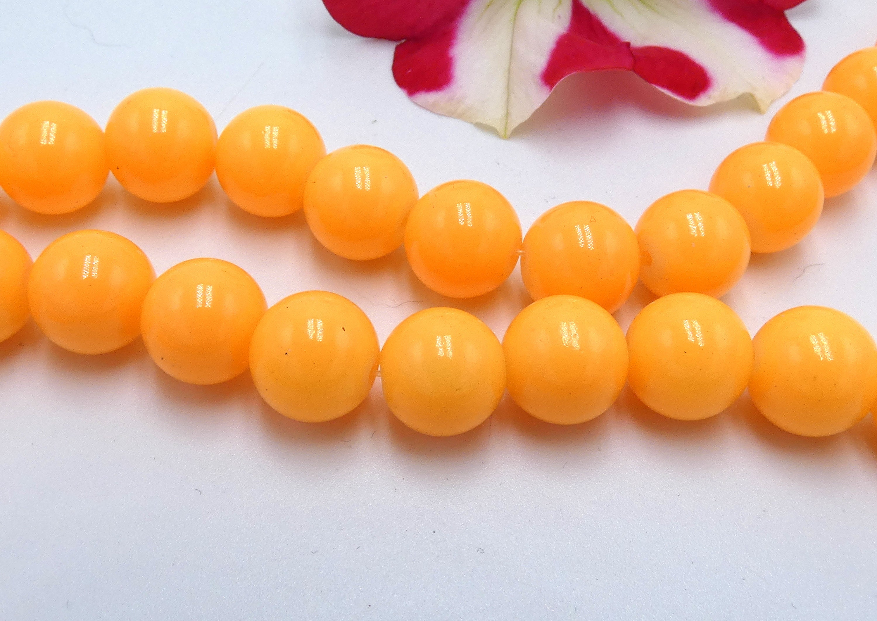 Charme Perle De Verre De Murano Quiges - Motif Orange Et Jaune - Trou 4.7mm Compatible Pandora