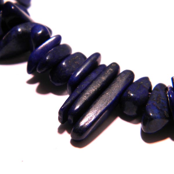 20 perles 12 à 20 mm -lapis-lazuli  -nuggets puces bleu- gemmes pierres fines - F34