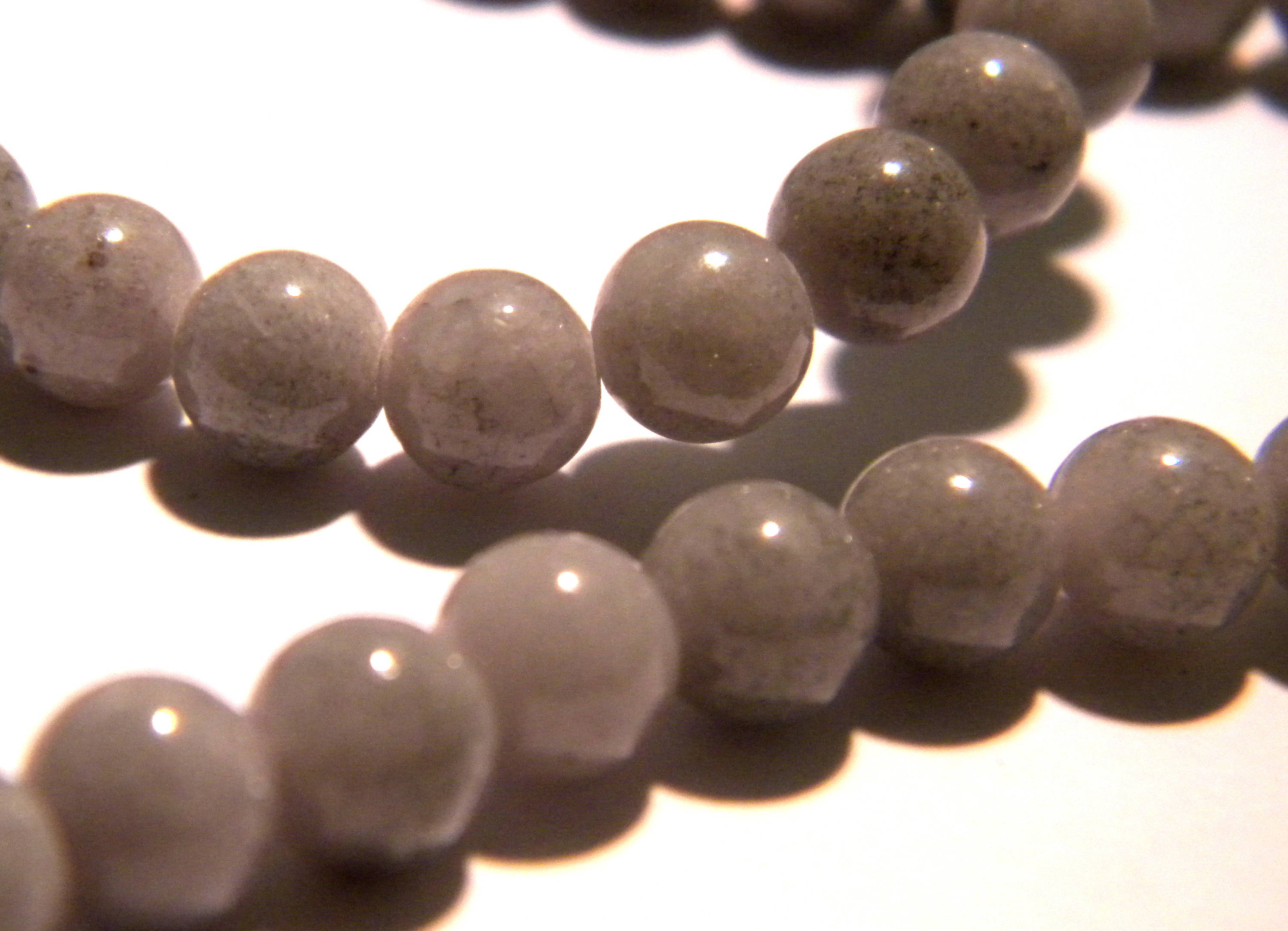 25 マレーシア翡翠ビーズ 6 mm -グレー- ファインストーンジェム