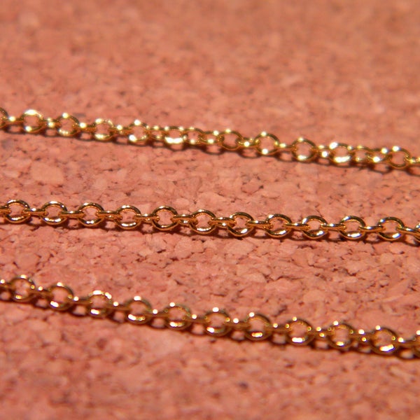 2 M very fine forçat link chain - 2 mm x 1.5 mm gold - NF4 link chain