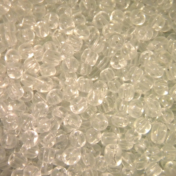 20 gr perles de rocaille verre 4 mm - verre translucide - transparent -  ROC108