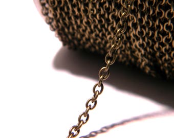 2 M chain 3 x 2 mm - cross - 3 x 2 mm bronze link chain - NF23