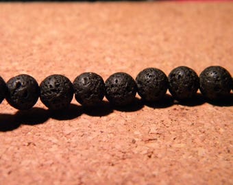 20 natural beva bemese in 8 mm - black- fine stone gem PG10