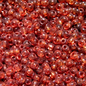 20 gr perles de rocaille verre 3 mm ambre foncé-soit env.500 perles-  ROC36