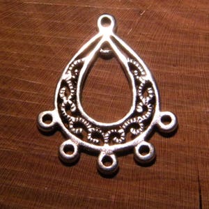 2 pendant connector - motif oriental-30 mm-silver-PG102-10