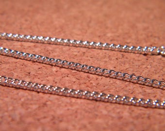 Cadena de 2 M, cadena de plata, malla fina, malla convicta ovalada lisa 2.5 mm x 1.6mm plata - NF2