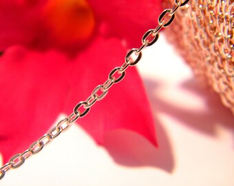 2 M. rolo mesh chain, rose gold chain, 3mm x 2mm link - rose gold mesh chain - 2Mde chain, NF72