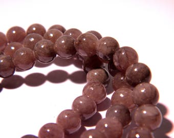 20 natural 6 mm - grey - gem stone - PG163 jade beads